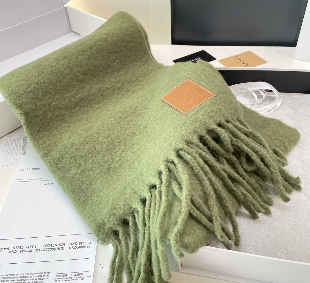 L0ew* Mohair scarf 40x185cm