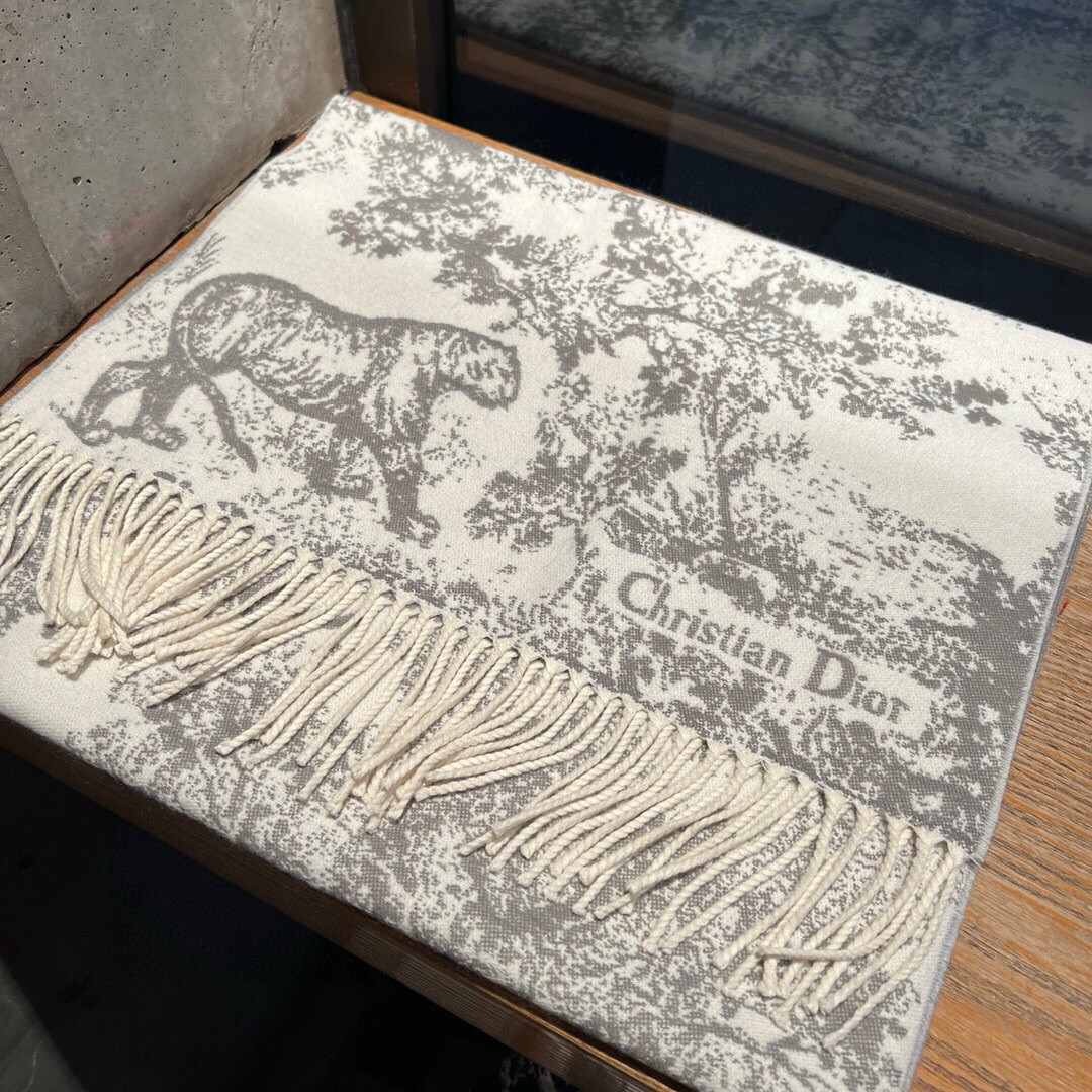 D10r printed scarf 200x45cm 59% cashmere 41% wool