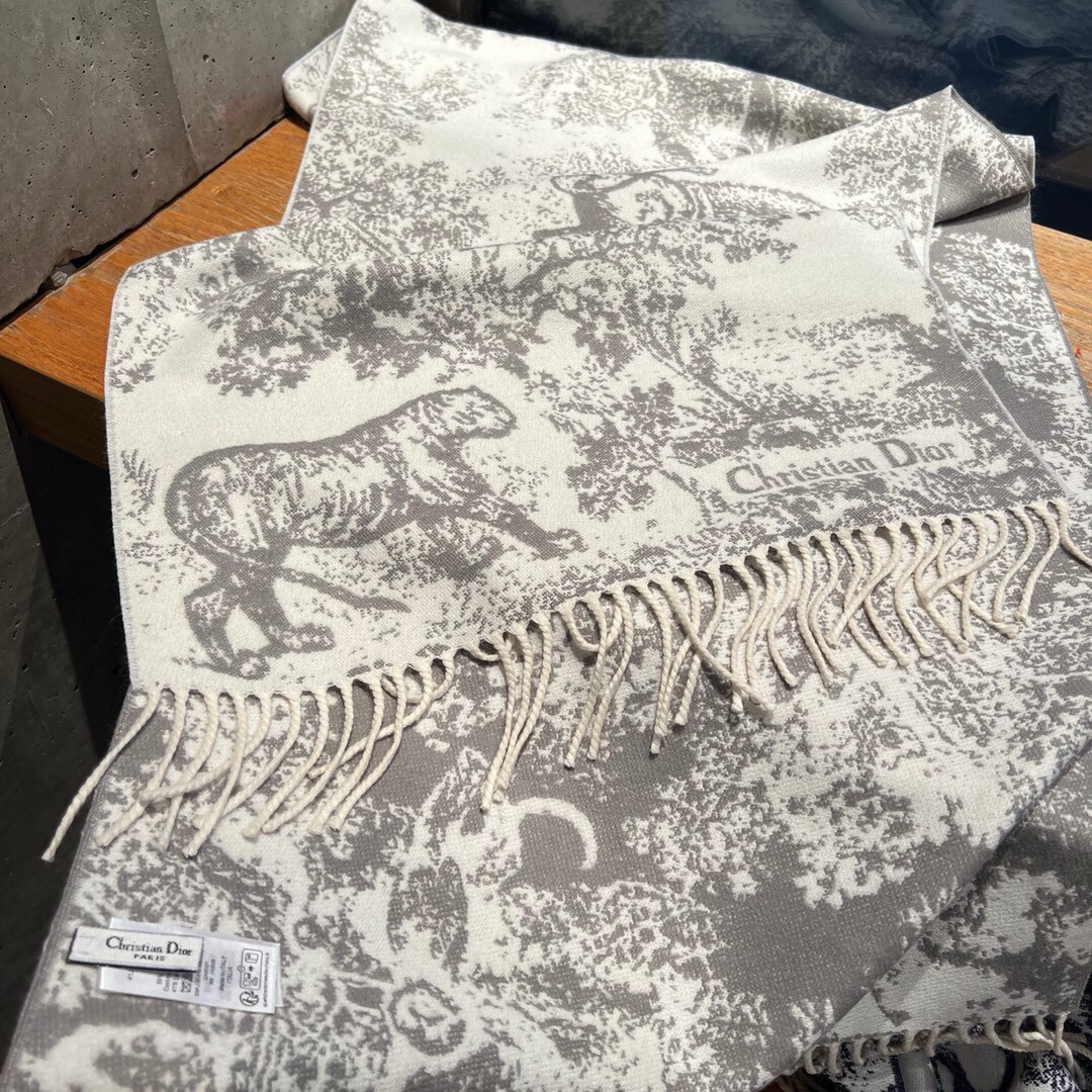 D10r printed scarf 200x45cm 59% cashmere 41% wool