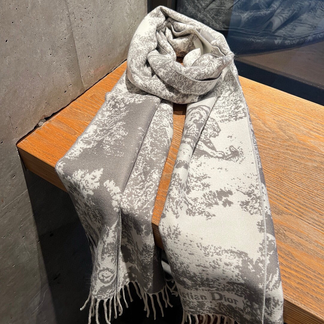 D10r printed scarf 200x45cm 59% cashmere 41% wool