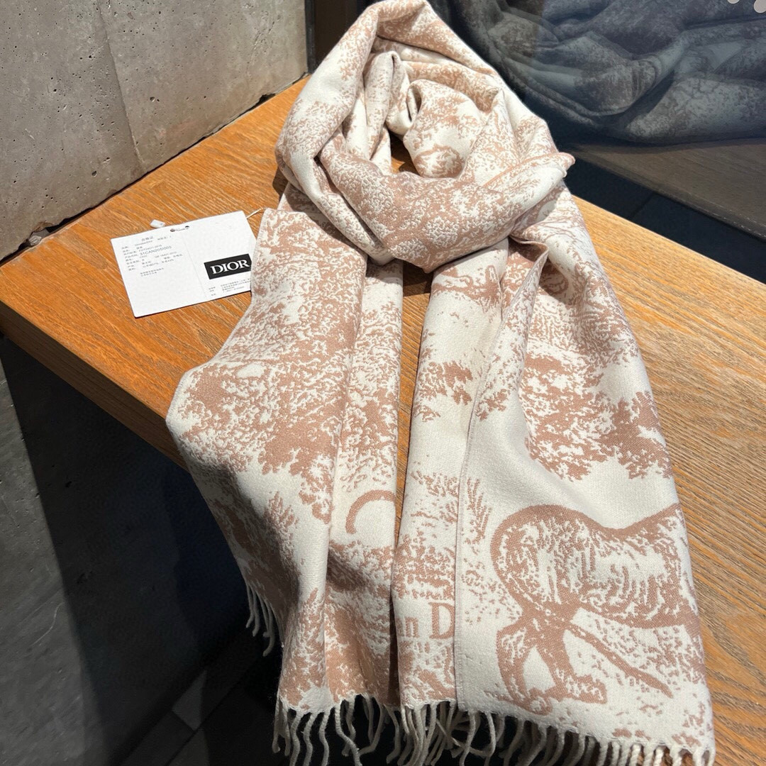 D10r printed scarf 200x45cm 59% cashmere 41% wool