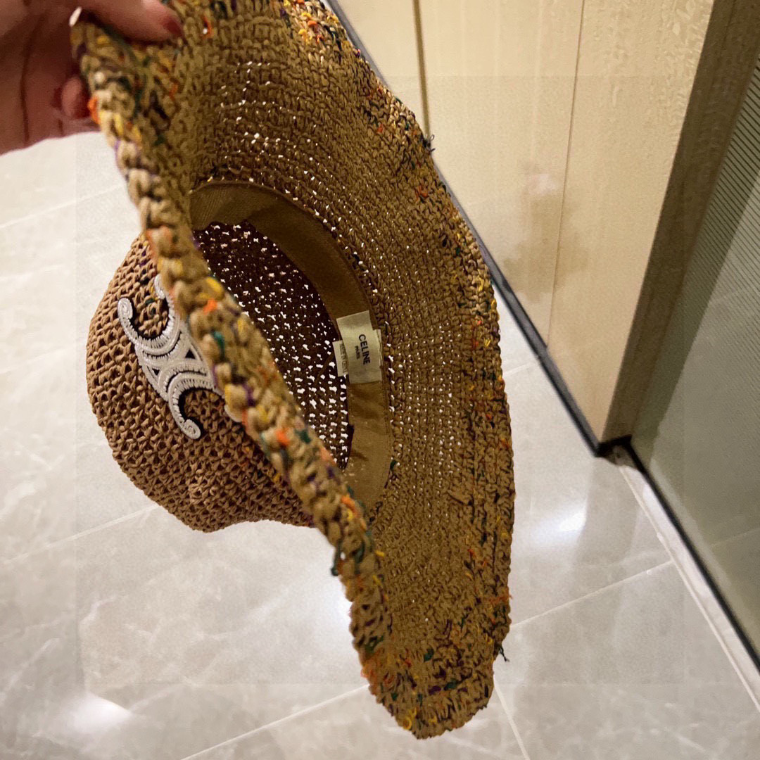 Ce1i*e crochet straw bucket hat