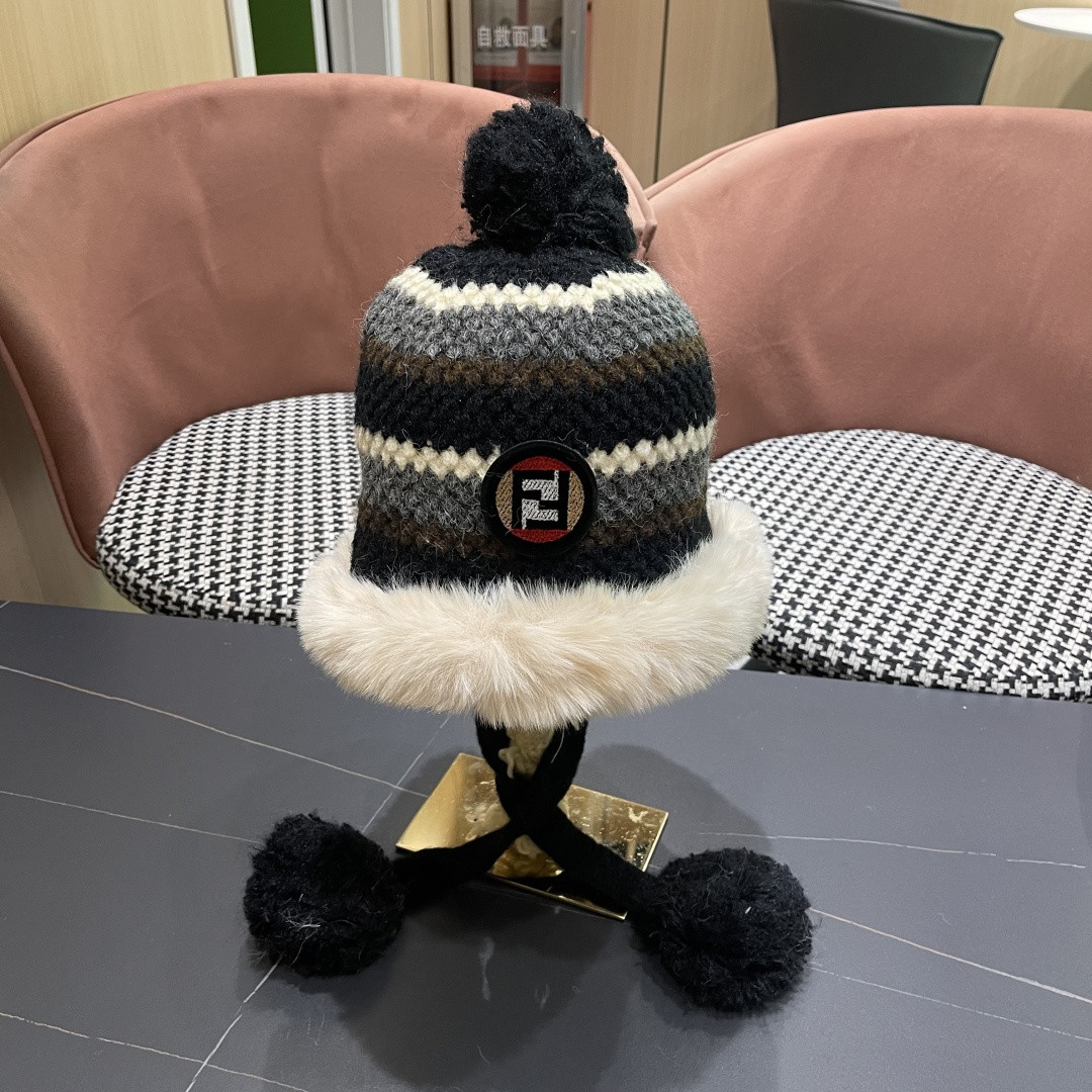 F**di knit trapper hat