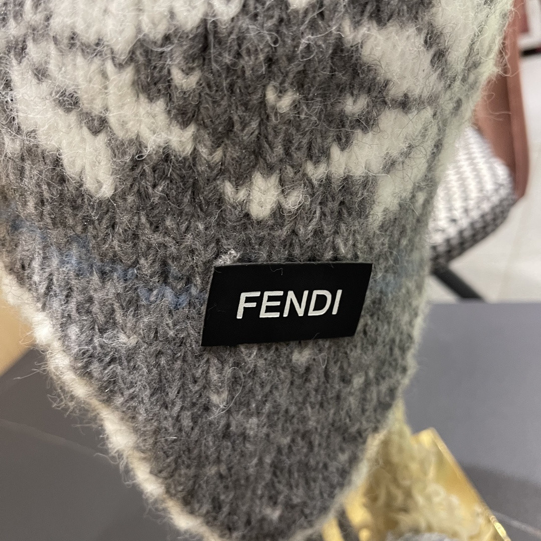 F**di knit trapper hat