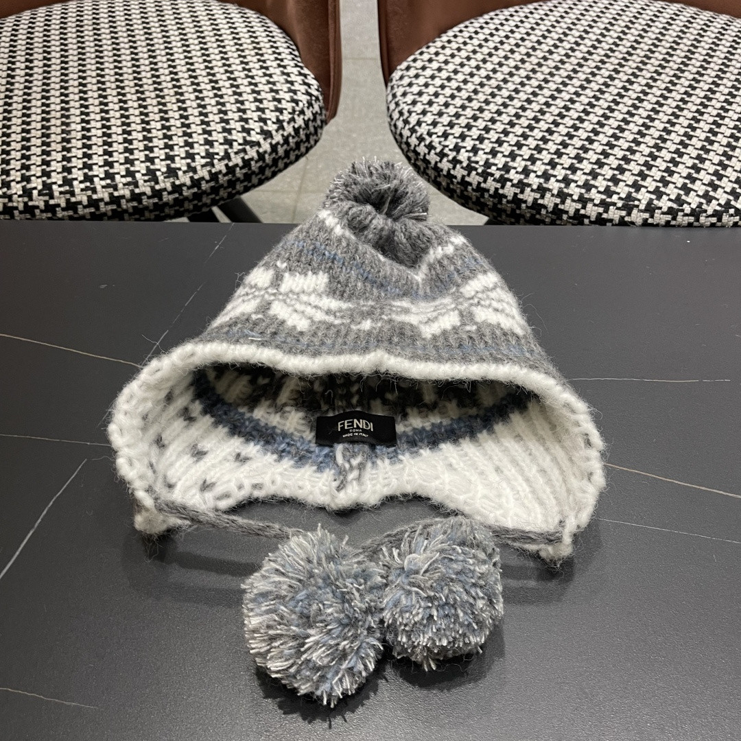 F**di knit trapper hat