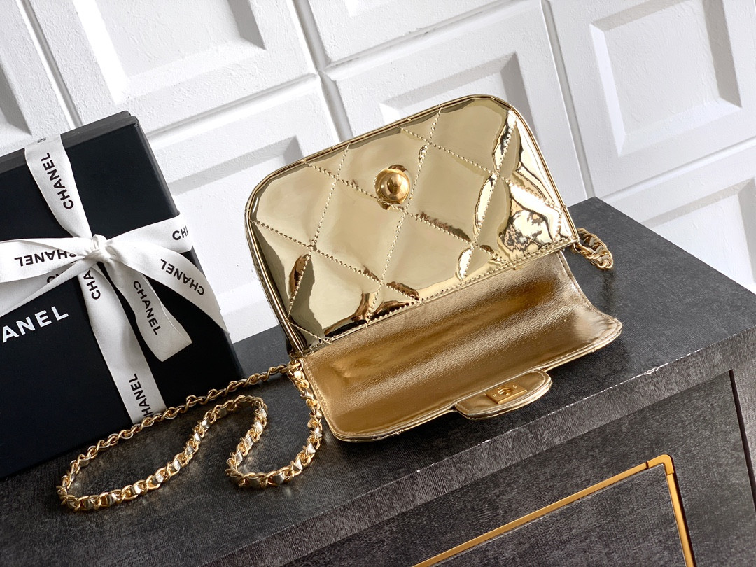 Ch**el Mini Flap Bag with Top Handle 13x18.5x4.5cm