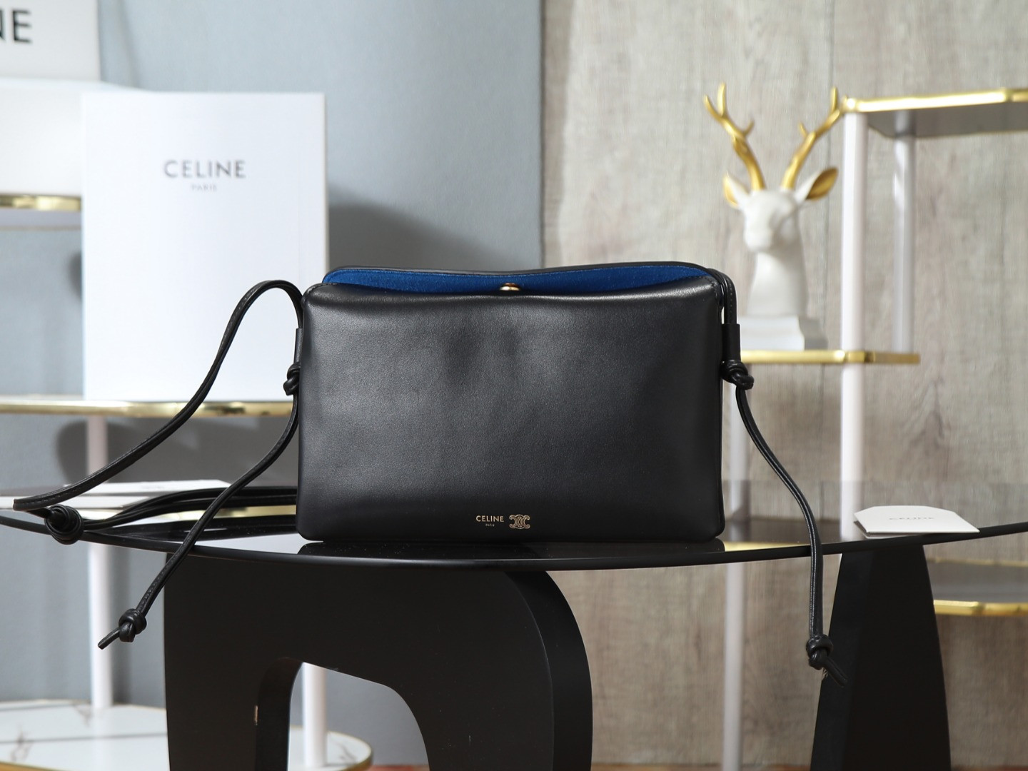 Ce1i*e trio flap in smooth lambskin 22.5x13x3.5cm