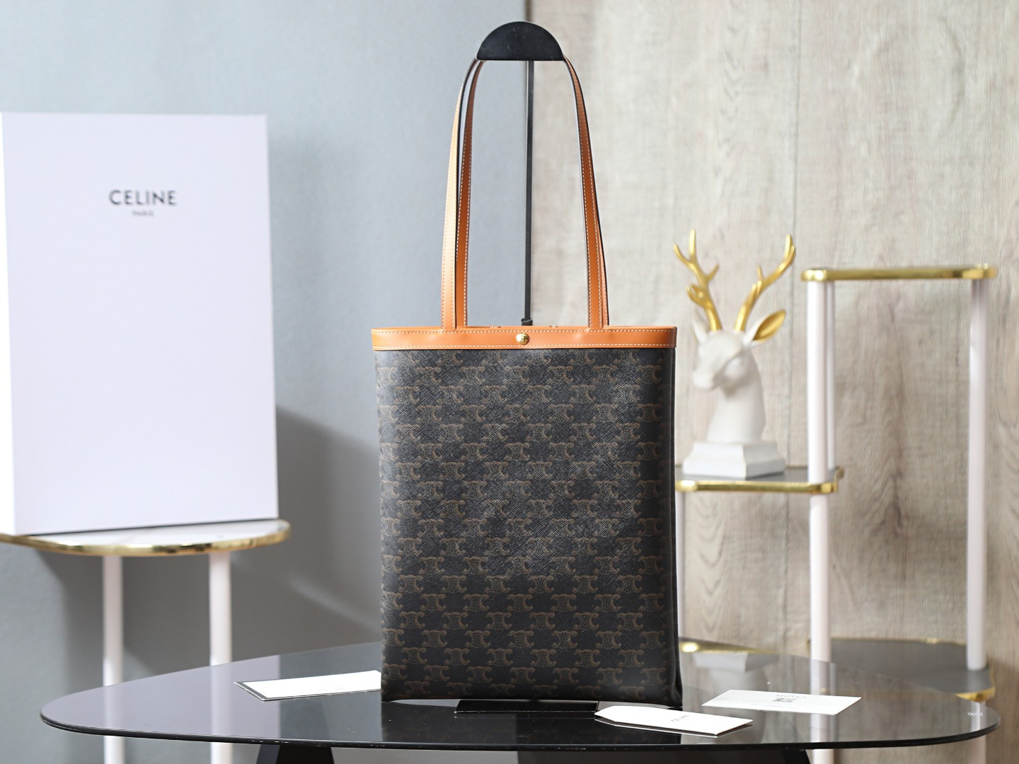 Ce1i*e flat shopper medium logo print handbag 28x33x0.5cm