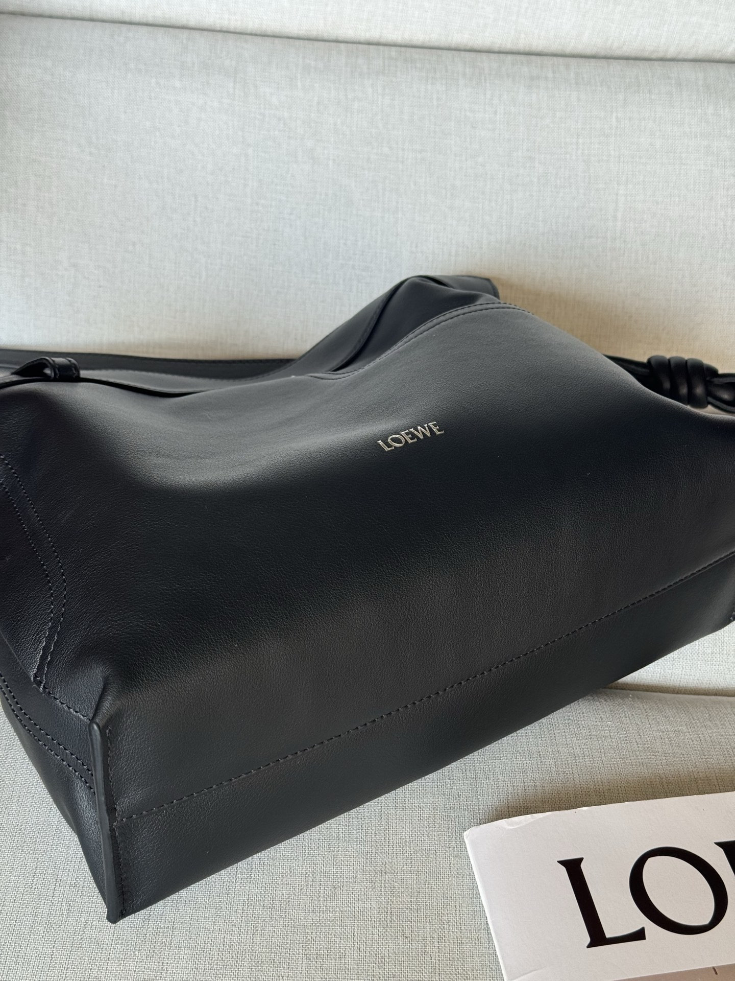 L0ew* panta medium flamenco clutch in shiny calfskin 24.5x30x10.5cm