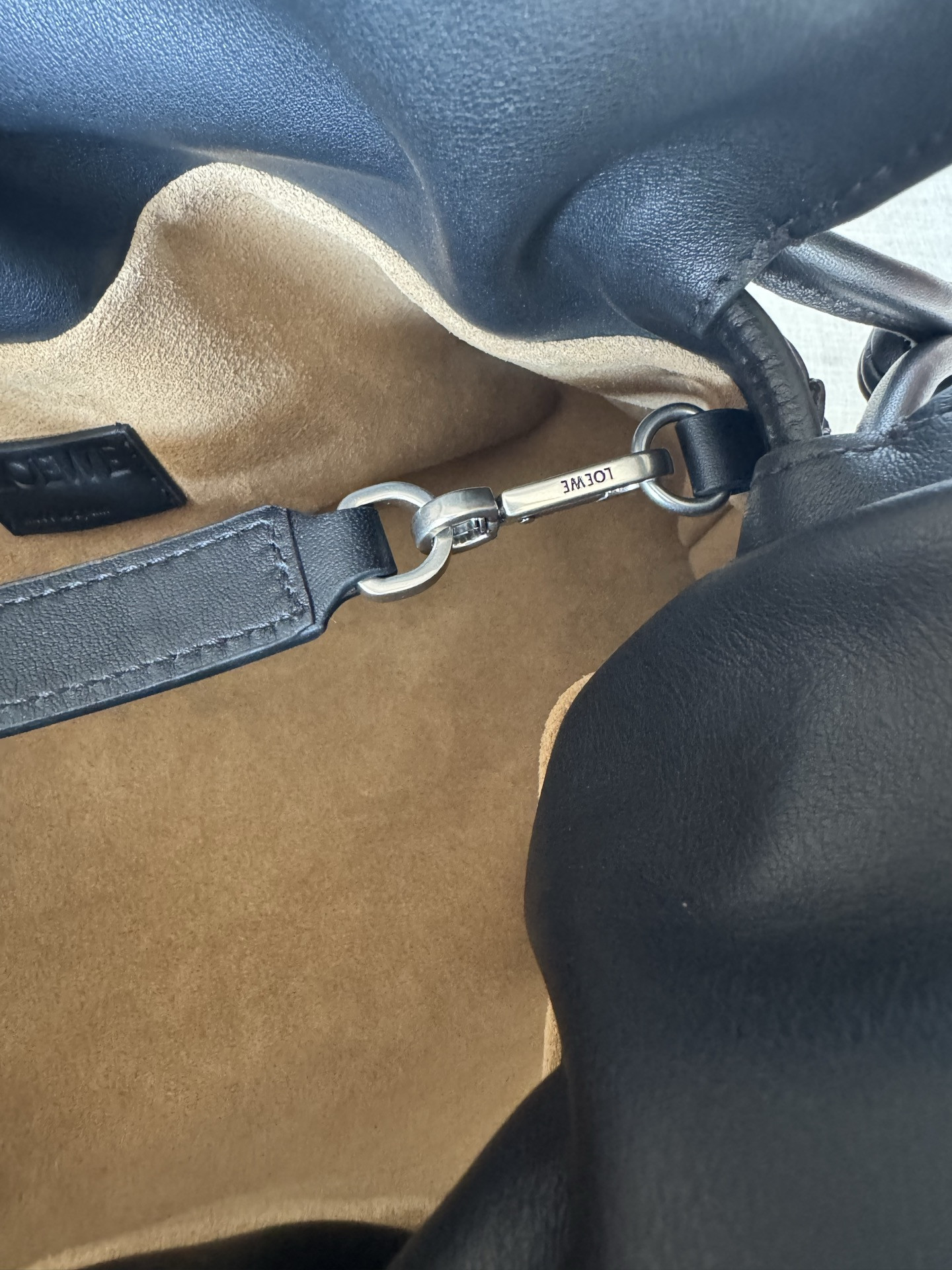 L0ew* panta medium flamenco clutch in shiny calfskin 24.5x30x10.5cm
