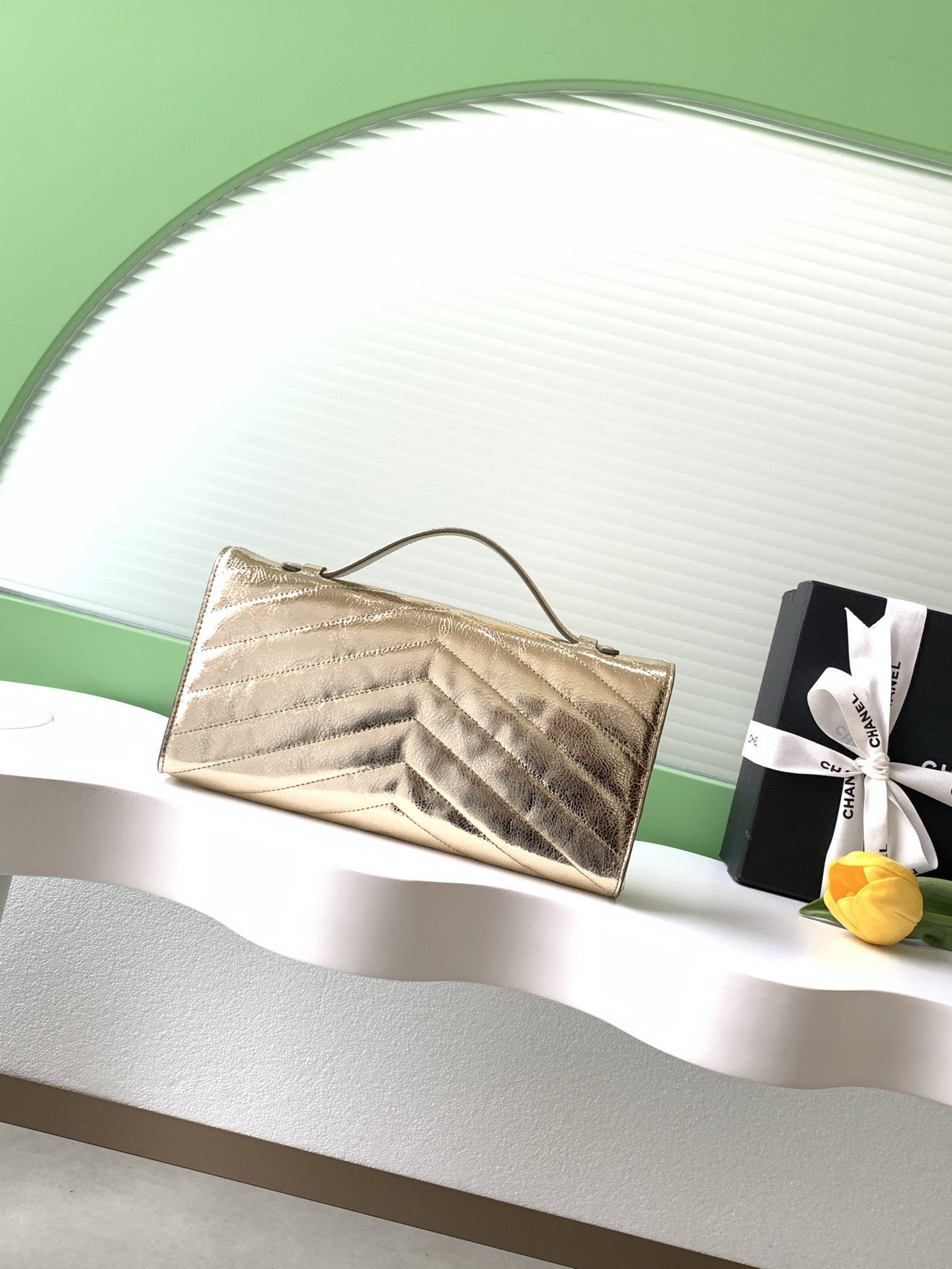 Ch**el holiday collection clutch 10x26x5cm