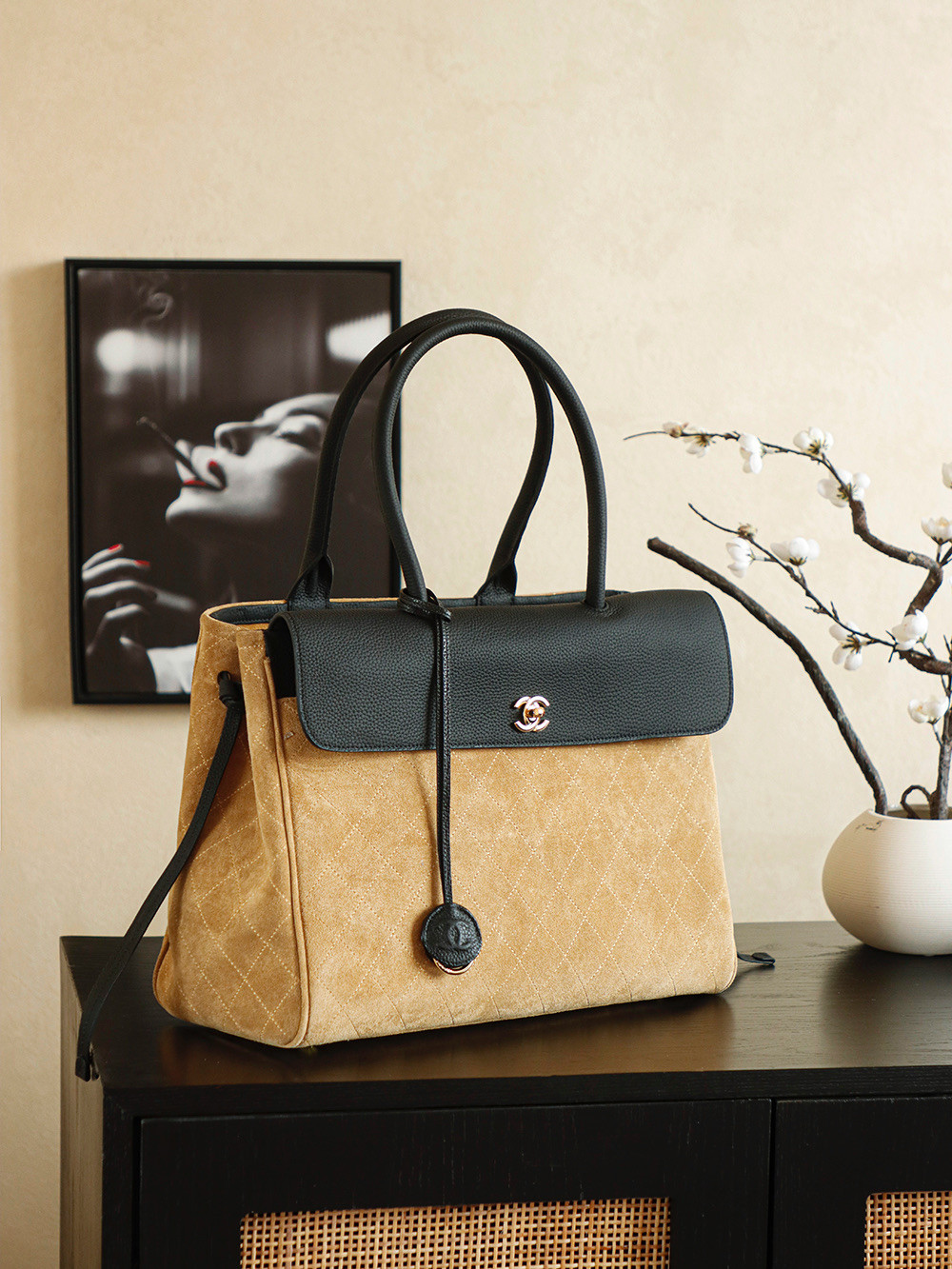 Ch**el boston bag 16x37x29cm