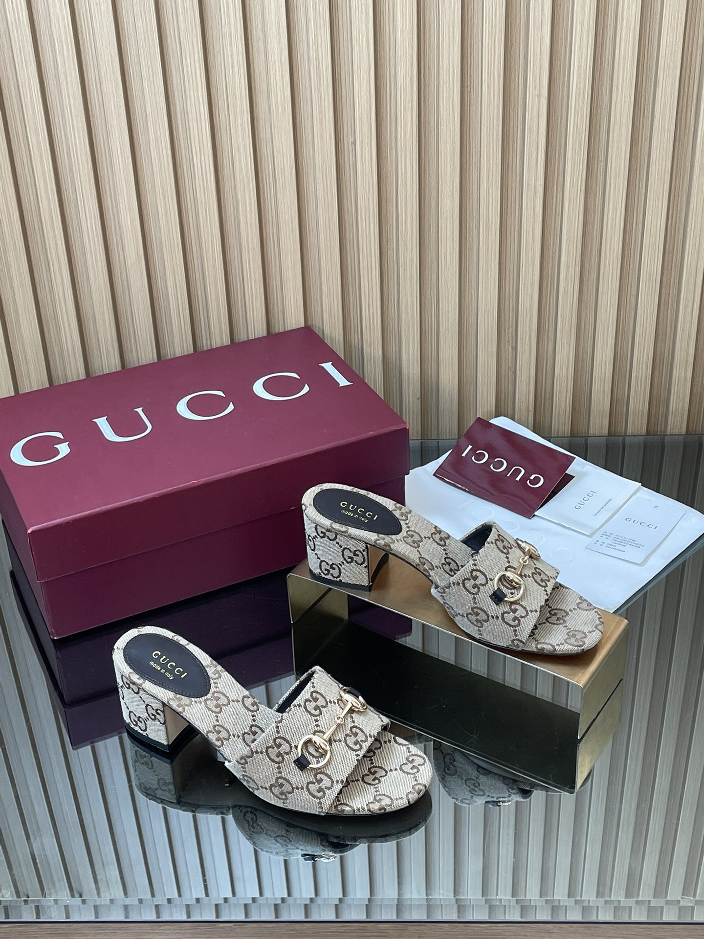 ua Gvc*1 slide sandal with horsebit 5.5cm heel
