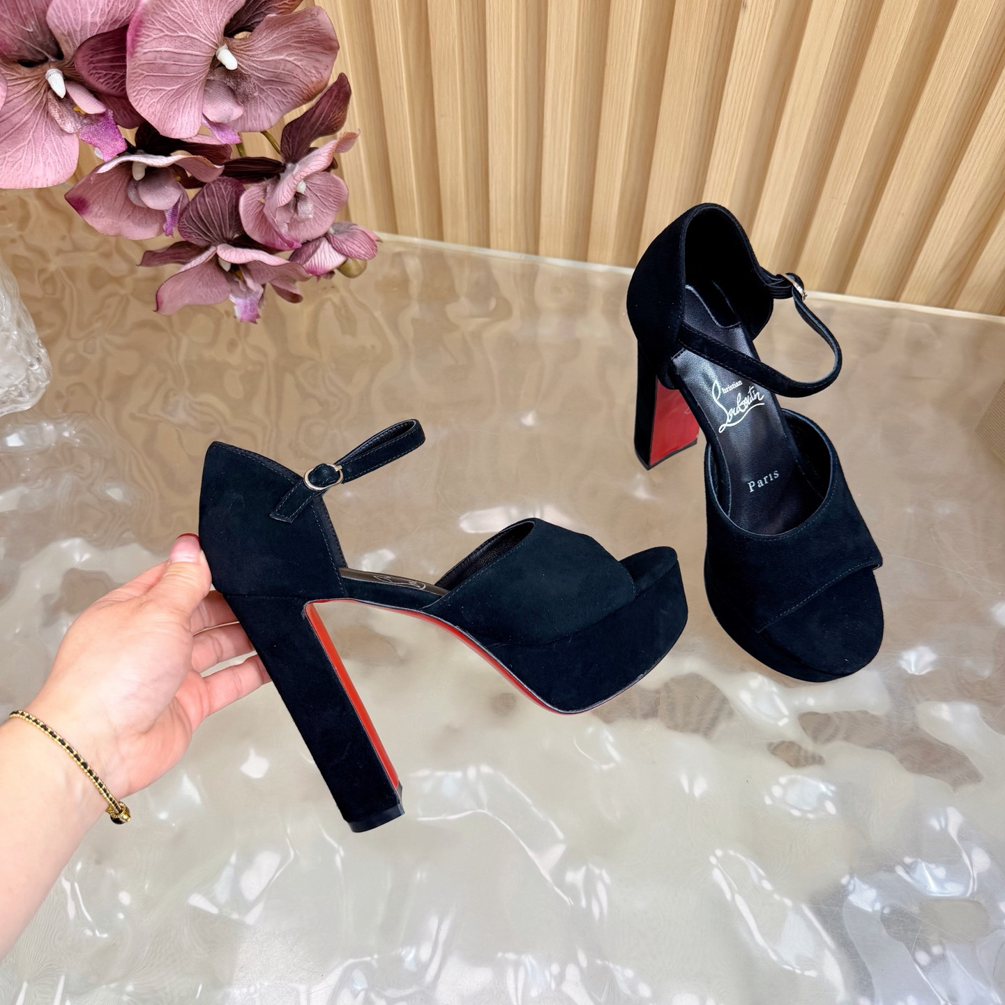 ua Chr1st1an louboutin sandaloo 130 mm strappy sandals black