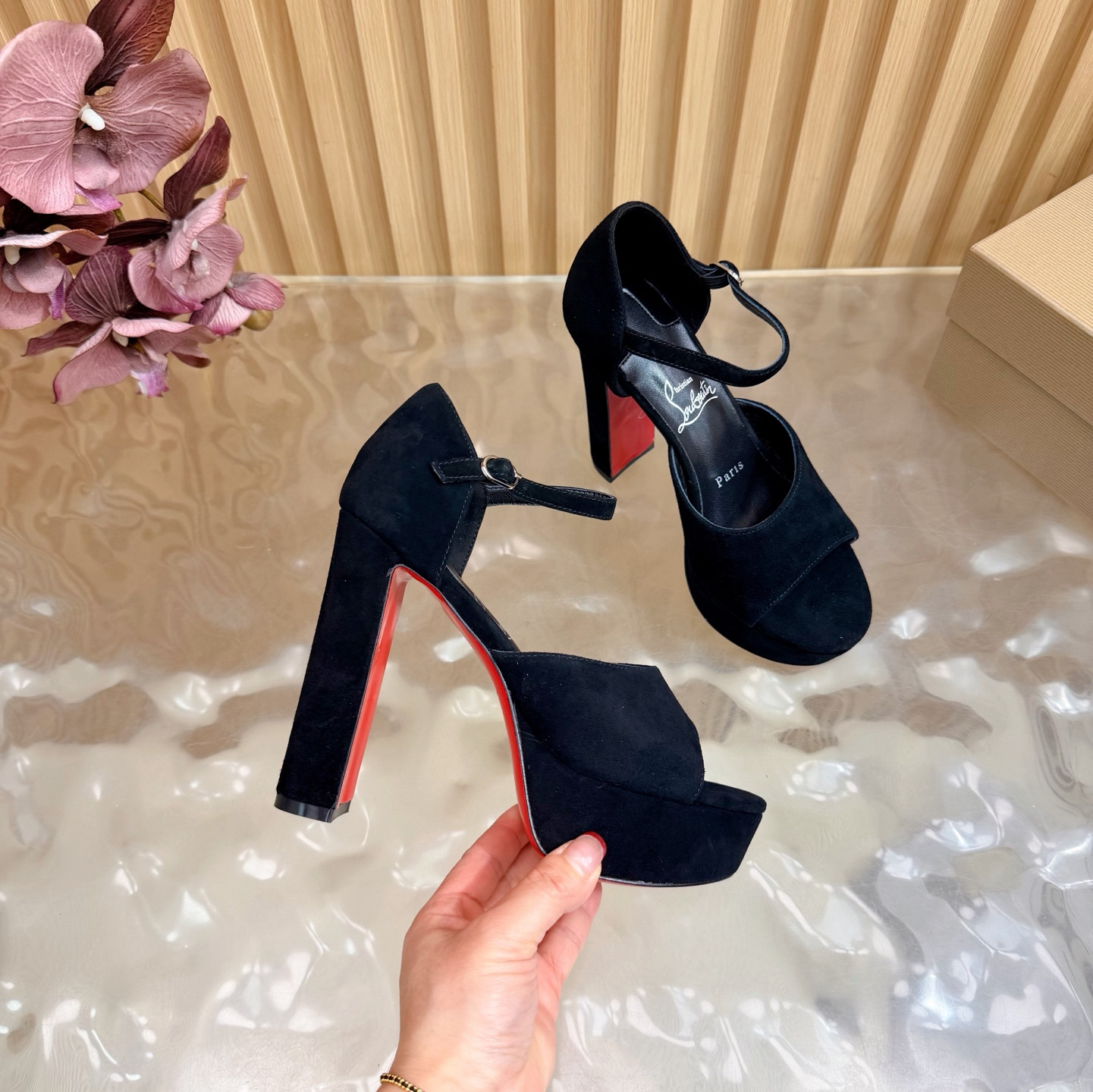 ua Chr1st1an louboutin sandaloo 130 mm strappy sandals black