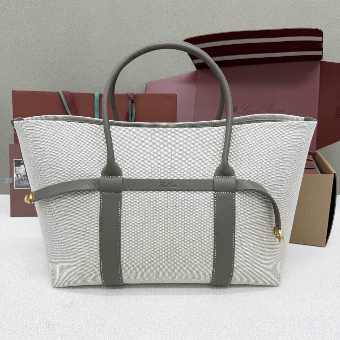 L0r0 P1ana large ghiera shopper 40x26x18cm