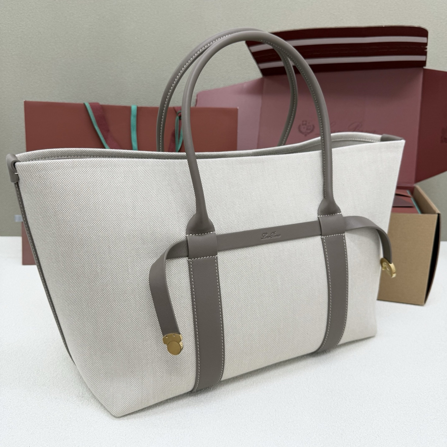 L0r0 P1ana large ghiera shopper 40x26x18cm