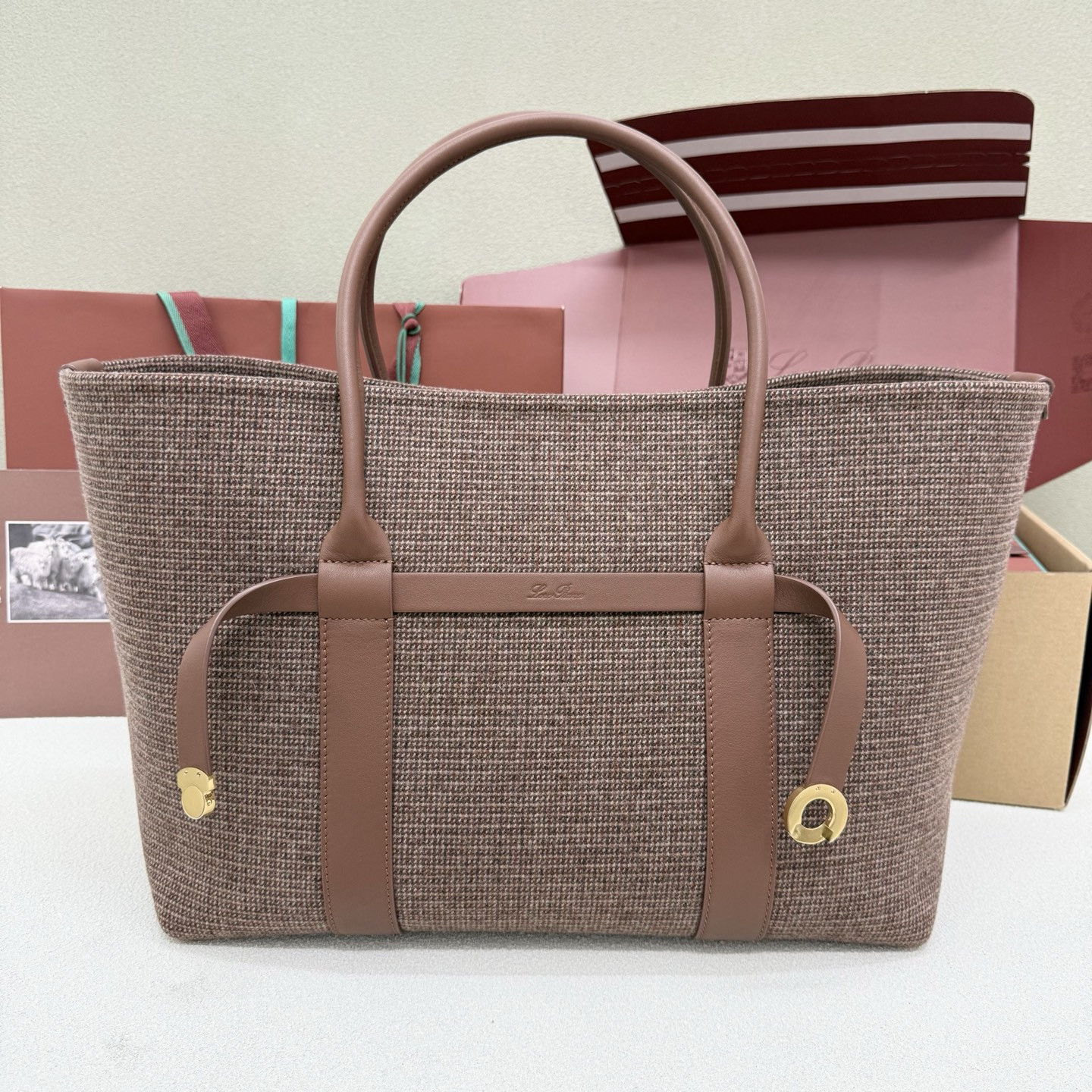 L0r0 P1ana large ghiera shopper 40x26x18cm