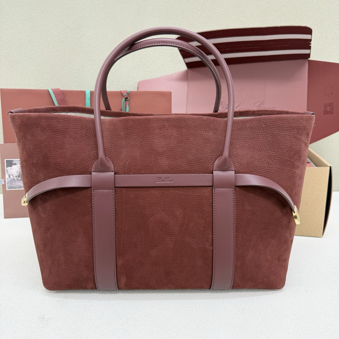 L0r0 P1ana large ghiera shopper 40x26x18cm
