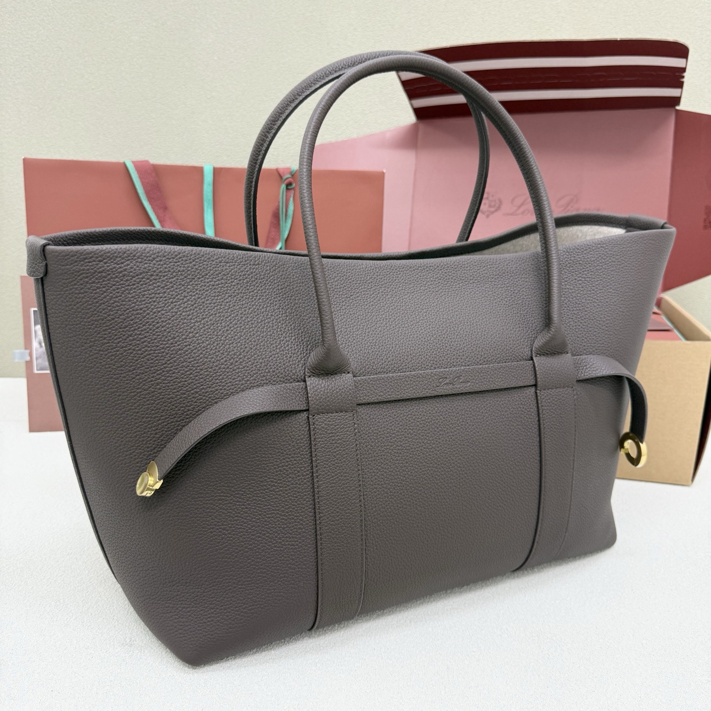 L0r0 P1ana large ghiera shopper 40x26x18cm