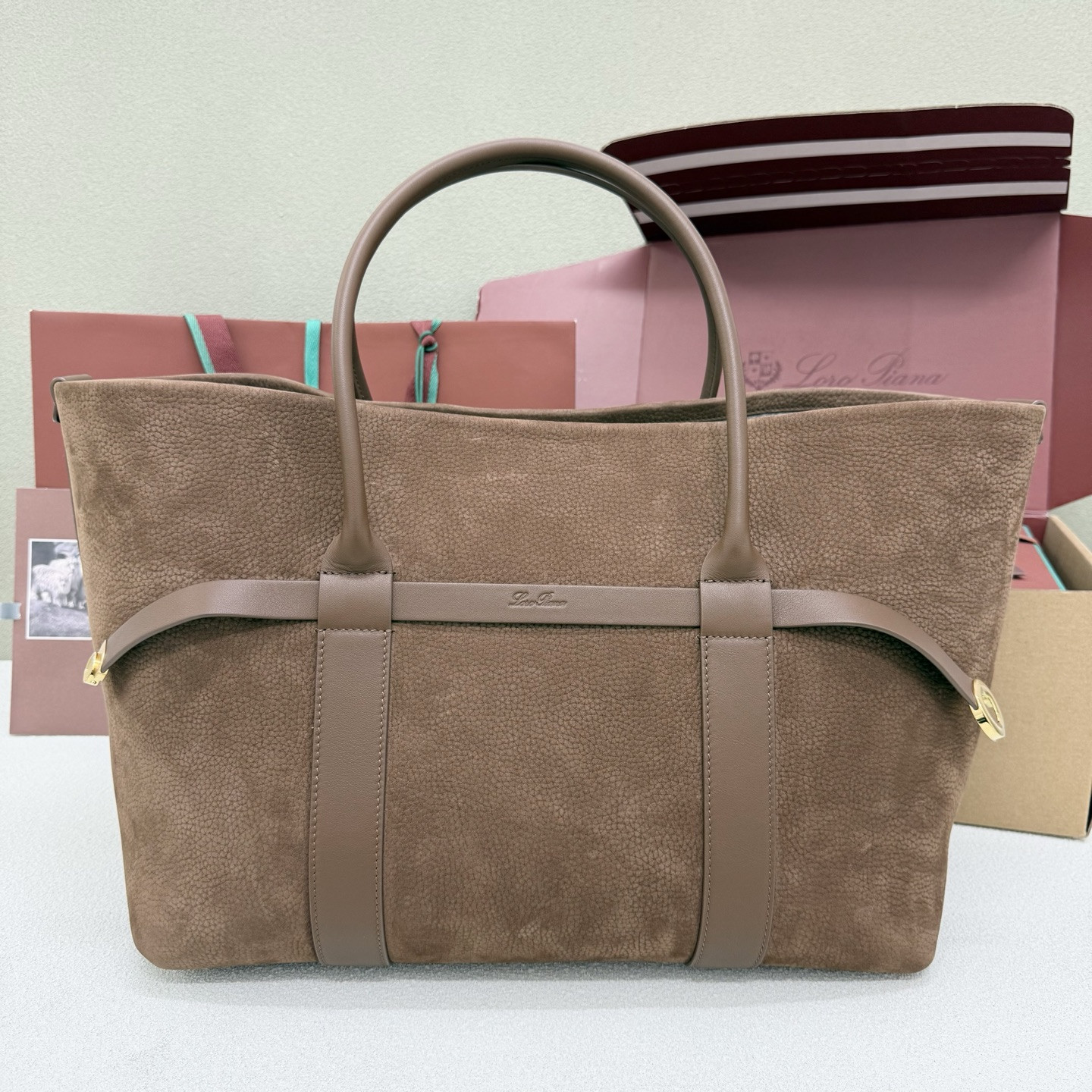 L0r0 P1ana large ghiera shopper 40x26x18cm