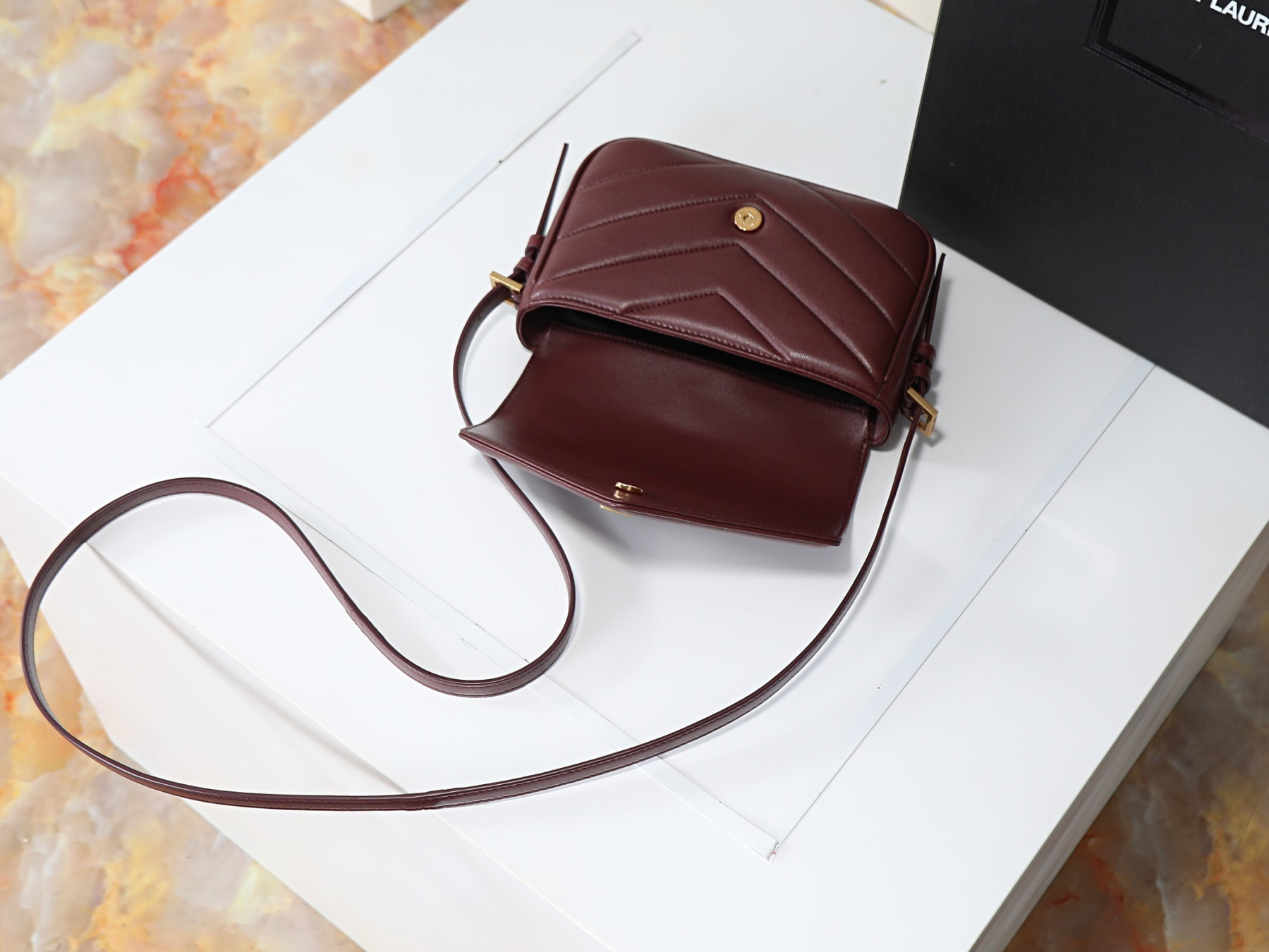 Y51 loulou toy crossbody in matelassÉ lambskin 21x14x5cm