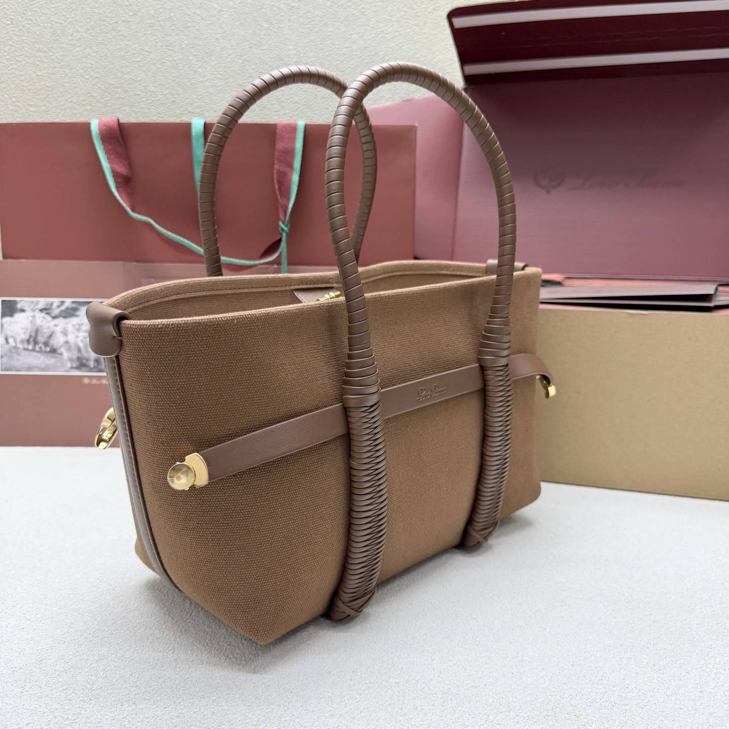 L0r0 P1ana small ghiera shopper 28x19x12cm