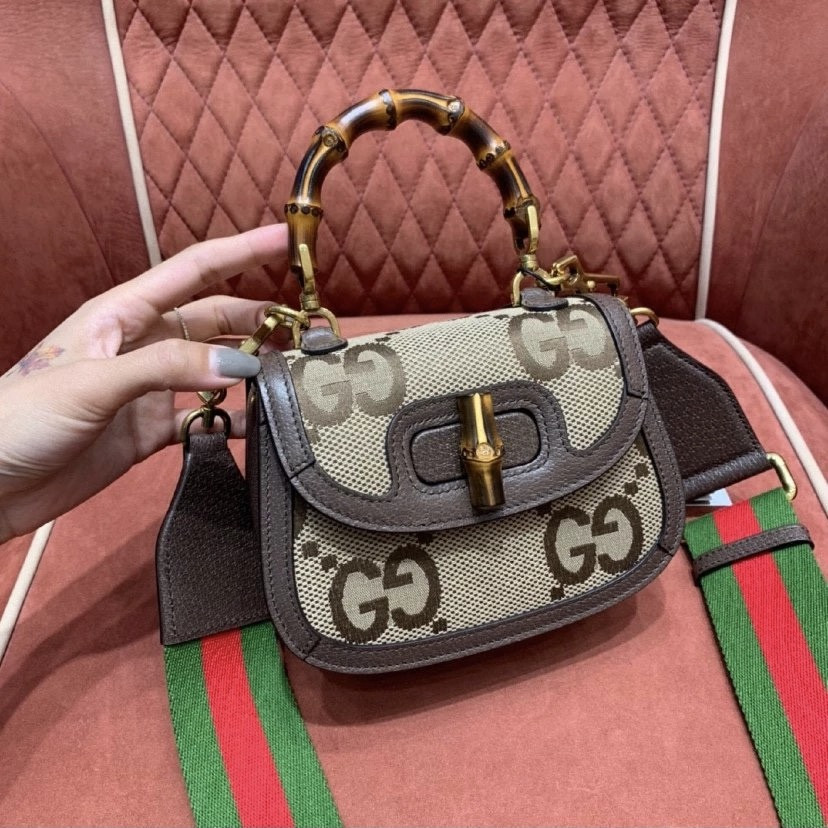 Gvc*1 Mini Bamboo Handbag with S*per Double G